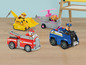 Paw Patrol Fahrzeuge, darunter ein Polizeiauto, ein Feuerwehrauto, ein Hubschrauber und ein Bulldozer.