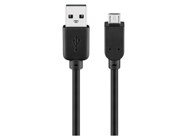 Goobay USB -A 2.0 auf USB-Micro-Stecker Typ B Kabel, schwarz, 0,15 m