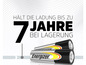Energizer Batterien, die bis zu 7 Jahre haltbar sind.