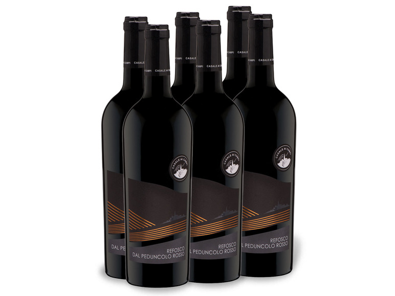 Friuli Weinpaket dal x Refosco 6 DOP Peduncolo Grave 0,75-l-Flasche Rotwein trocken,