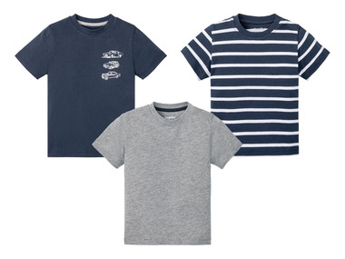 lupilu® Kleinkinder Jungen T-Shirts, 3 Stück, mit Bio-Baumwolle
