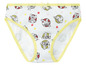 Weiße Unterhose mit gelbem Rand und Tom und Jerry-Motiv.