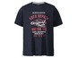 Ein dunkelblaues T-Shirt mit einem Vintage-Aufdruck zum Thema Autoreparatur.