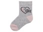 Graue Socke mit rosa Akzenten und dem Schriftzug 'Love'