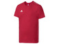 Ein rotes Adidas T-Shirt mit weißen Details.