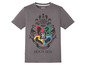 Ein graues T-Shirt mit dem Hogwarts-Wappen.