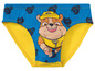 Blaue Unterhose mit gelbem Rand und dem Bild des Paw Patrol Hundes, Rubble.