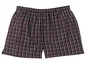 Schwarze Boxershorts mit roten und weißen Karos.