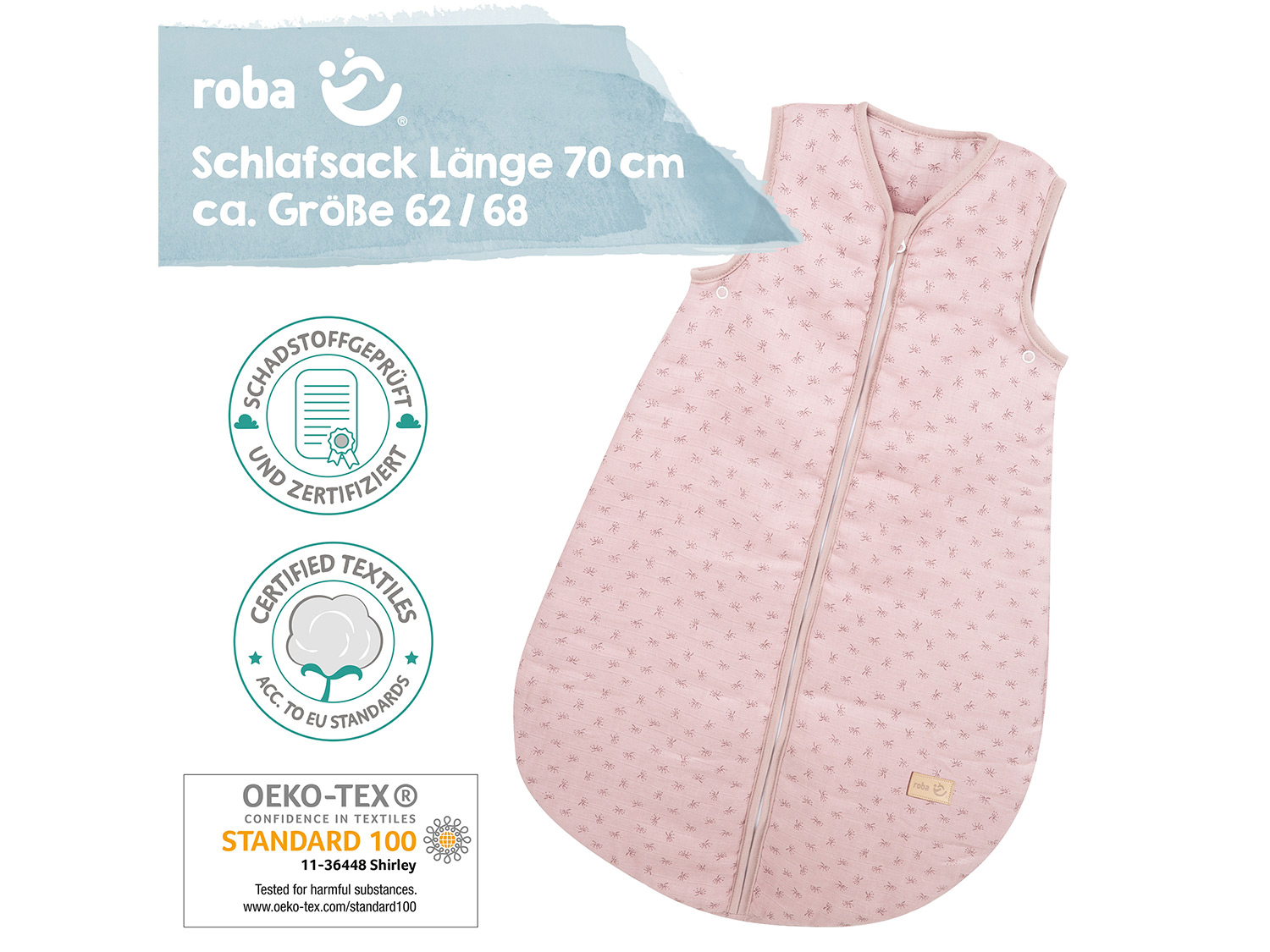ROBA Schlafsack Lil Planet (Lil Planet rosa, 70 cm) – Bild 2 von 4