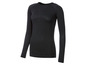 Schwarze Thermo-Unterwäsche mit langen Ärmeln für Damen.