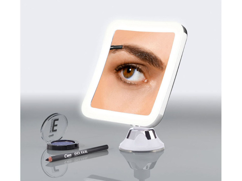 Gehe zu Vollbildansicht: MIOMARE® LED-Kosmetikspiegel, Rand mit LED-Licht, drehbarer Spiegel, 5-fache Vergrößerung - Bild 13