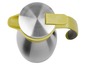 Eine Thermoskanne mit gelbem Griff und Deckel.