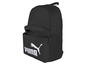 Ein schwarzer Puma Rucksack mit einem großen weißen Logo.