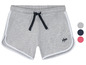 Graue Sport-Shorts mit weißen Paspeln und Mexx-Logo.