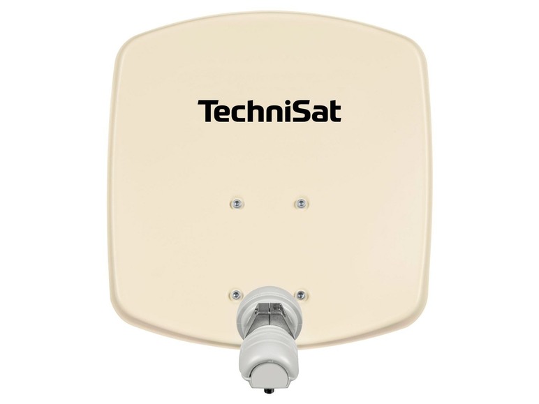 Eine weiße TechniSat Satellitenschüssel