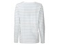 Langarm-Shirt mit weißen und blauen Streifen.