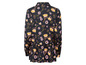 Schwarzes Langarmhemd mit Blumenmuster