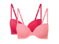 Zwei BHs in Rosa und Rot.