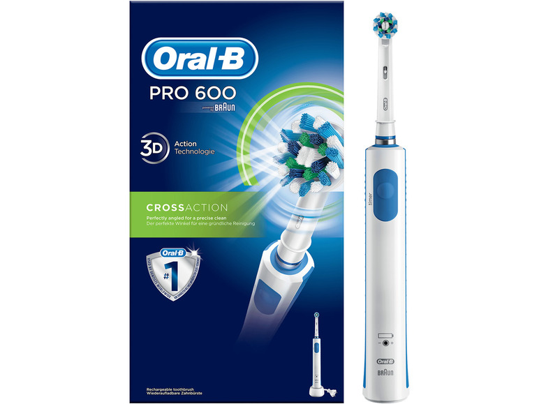Gehe zu Vollbildansicht: Oral-B PRO 600 CrossAction Elektrische Zahnbürste mit Timer - Bild 1