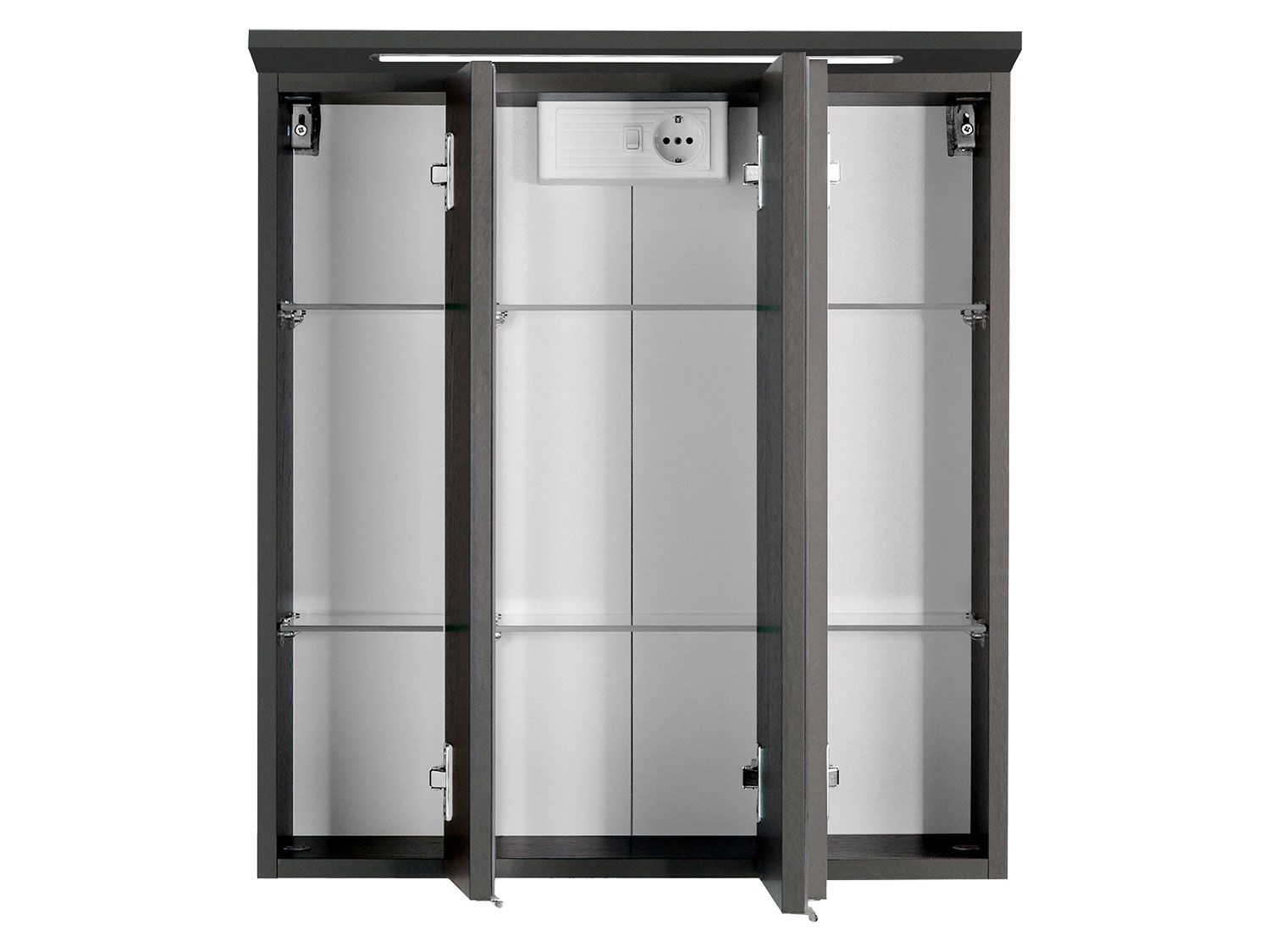 HELD Bologna 3D Spiegelschrank 60/70/80/90/100cm (LED Einbauleuchte, Graphitgrau, 60 cm) – Bild 2 von 4