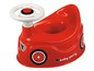 Roter Baby-Potty Topf mit Lenkrad.