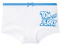 Weiße Unterhose mit blauem Tom und Jerry Aufdruck.