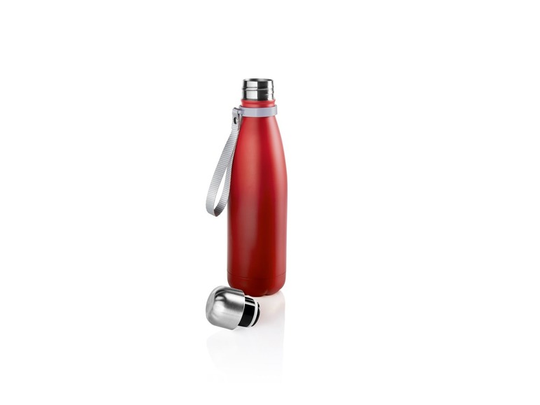 Gehe zu Vollbildansicht: ERNESTO® Isolierflasche, 0,5 l Fassungsvermögen, mit Trageschlaufe, aus Edelstahl - Bild 12