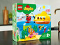 LEGO Duplo Box mit U-Boot, Tauchern und Meeresbewohnern.