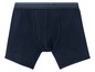 Dunkelblaue Boxershorts mit elastischem Bund.
