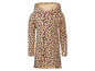 Beige Hoodie-Kleid mit Leopardenmuster
