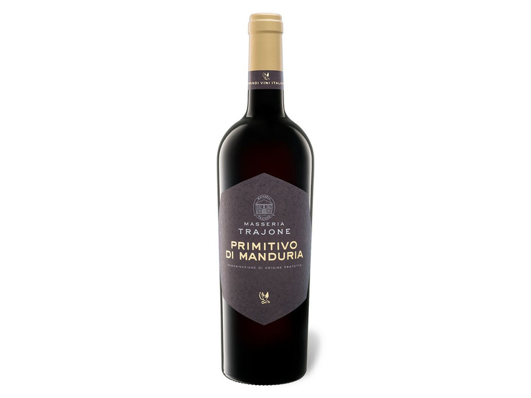 Rotwein 2021 halbtrocken, Manduria DOC Primitivo Trajone di Masseria