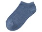 Ein Paar blaue Socken für den Knöchel.