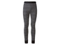 Schwarz-graue gestreifte Leggings.