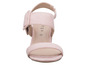 Rosa Wildleder-Sandalen mit Schnalle.