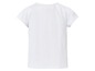 Weißes T-Shirt mit kurzen Ärmeln für Mädchen.