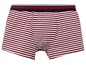 Rote Boxershorts mit weißen Streifen.