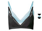 Zweiteiliger BH mit Spitze, schwarz und hellblau