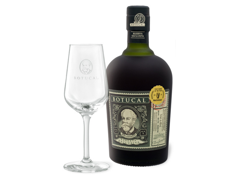 Gehe zu Vollbildansicht: Botucal Reserva Exclusiva Rum 40% Vol + Nosingglas - Bild 1