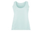 Ein hellblaues, ärmelloses Shirt für Damen.