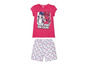 Pyjama mit rotem T-Shirt mit Miraculous Ladybug Aufdruck und weißen Shorts mit Druck.