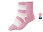 Zwei Paar weiche rosa Socken mit Streifen