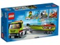 LEGO City Set mit einem grünen LKW und einem grünen Rennboot.