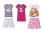 Pyjamas für Mädchen mit Hello Kitty, Paw Patrol und Regenbogen-Druck.