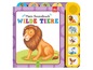 Ein Soundbuch für Babys mit Wildtieren, wie einem Löwen, Elefanten, Affen, Schlange und Eule.
