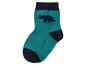 Grüne Socken mit Dinosaurier-Motiv