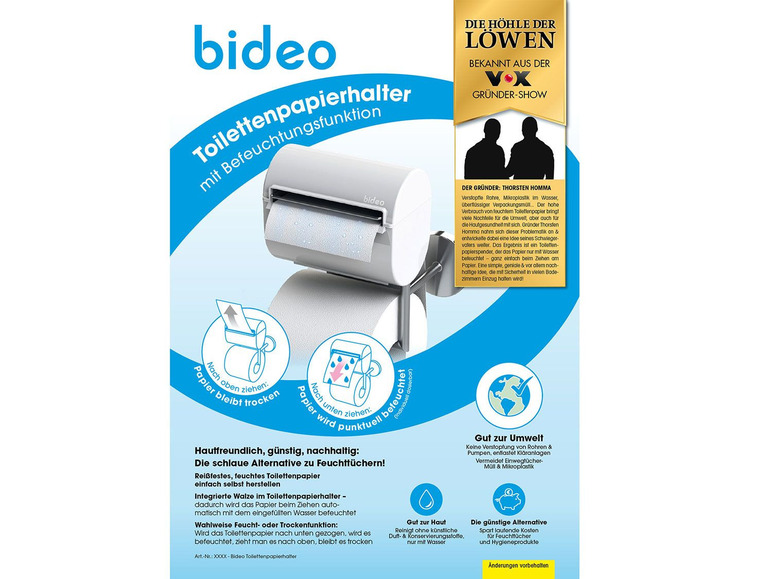 Gehe zu Vollbildansicht: Höhle der Löwen Toilettenpapierhalter »Bideo«, mit Wasser - Bild 6