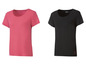 Zwei Crivit T-Shirts, eines rosa und eines schwarz.