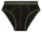 Schwarze Unterhose mit grünem Bund.
