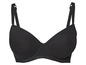 Ein schwarzer BH mit glatten Cups.