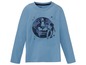 Blaues Langarmshirt mit Astronaut- und Raketen-Print.